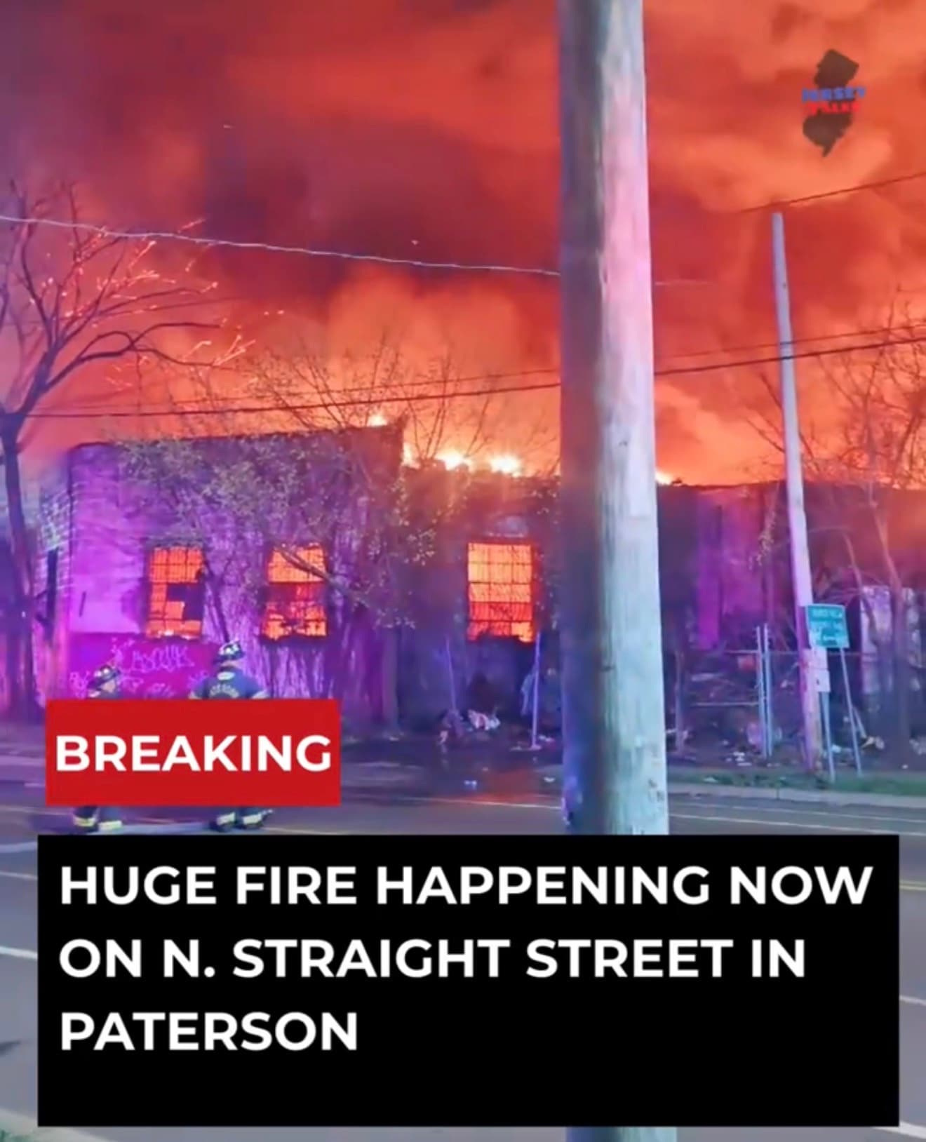 Huge Fire Happening Now On N. Straight Street In Paterson